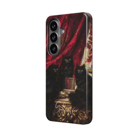Three Black Cats by Carl Kahler Samsung Galaxy Case