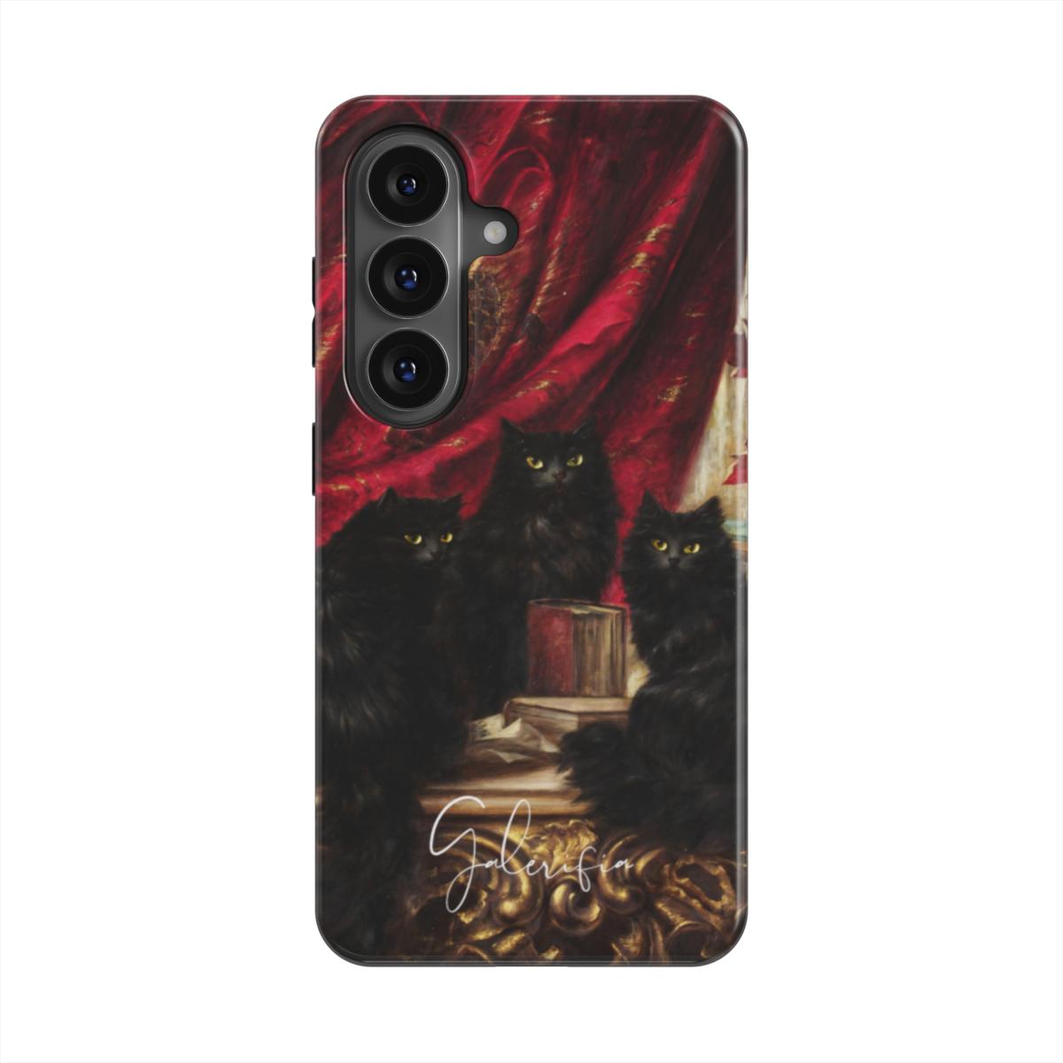 Three Black Cats by Carl Kahler Samsung Galaxy Case