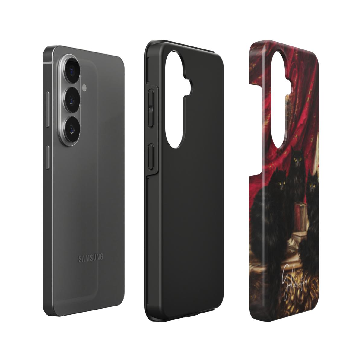 Three Black Cats by Carl Kahler Samsung Galaxy Case
