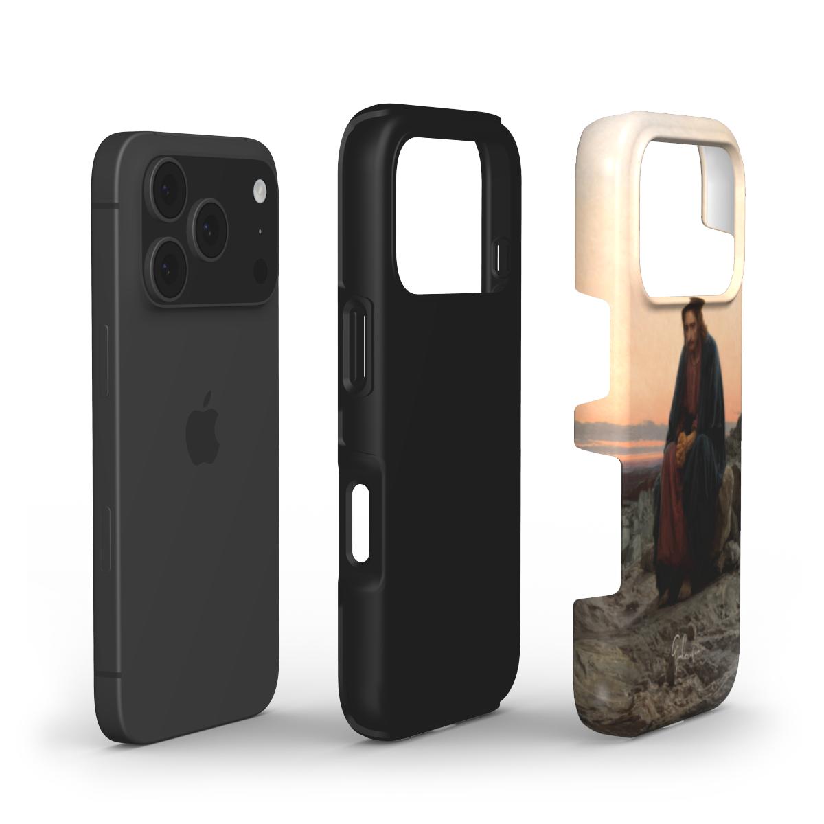 Christ in the Wilderness by Ivan Kramskoy iPhone Case