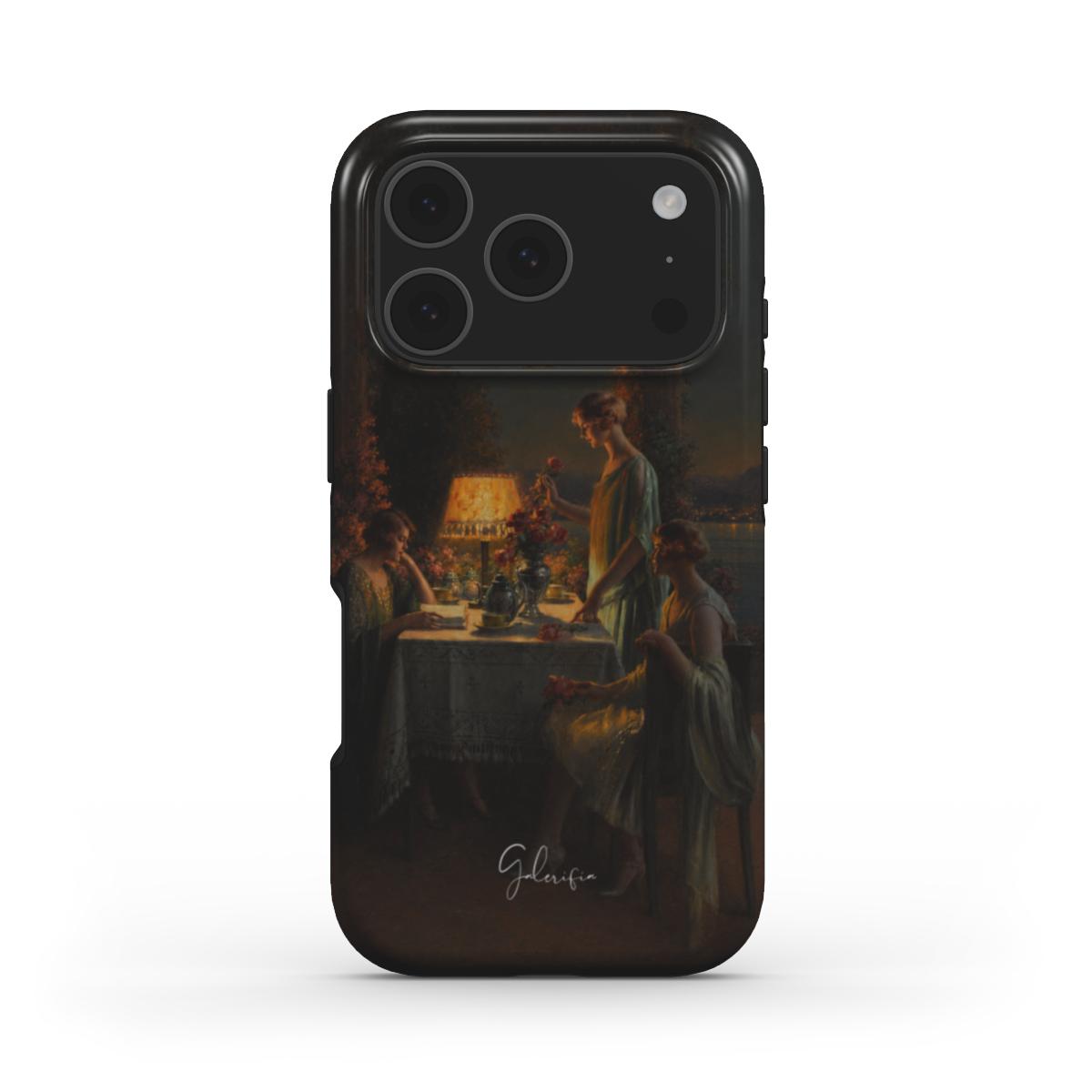 Jeunes femmes au bord du lac by Delphin Enjolras iPhone Case