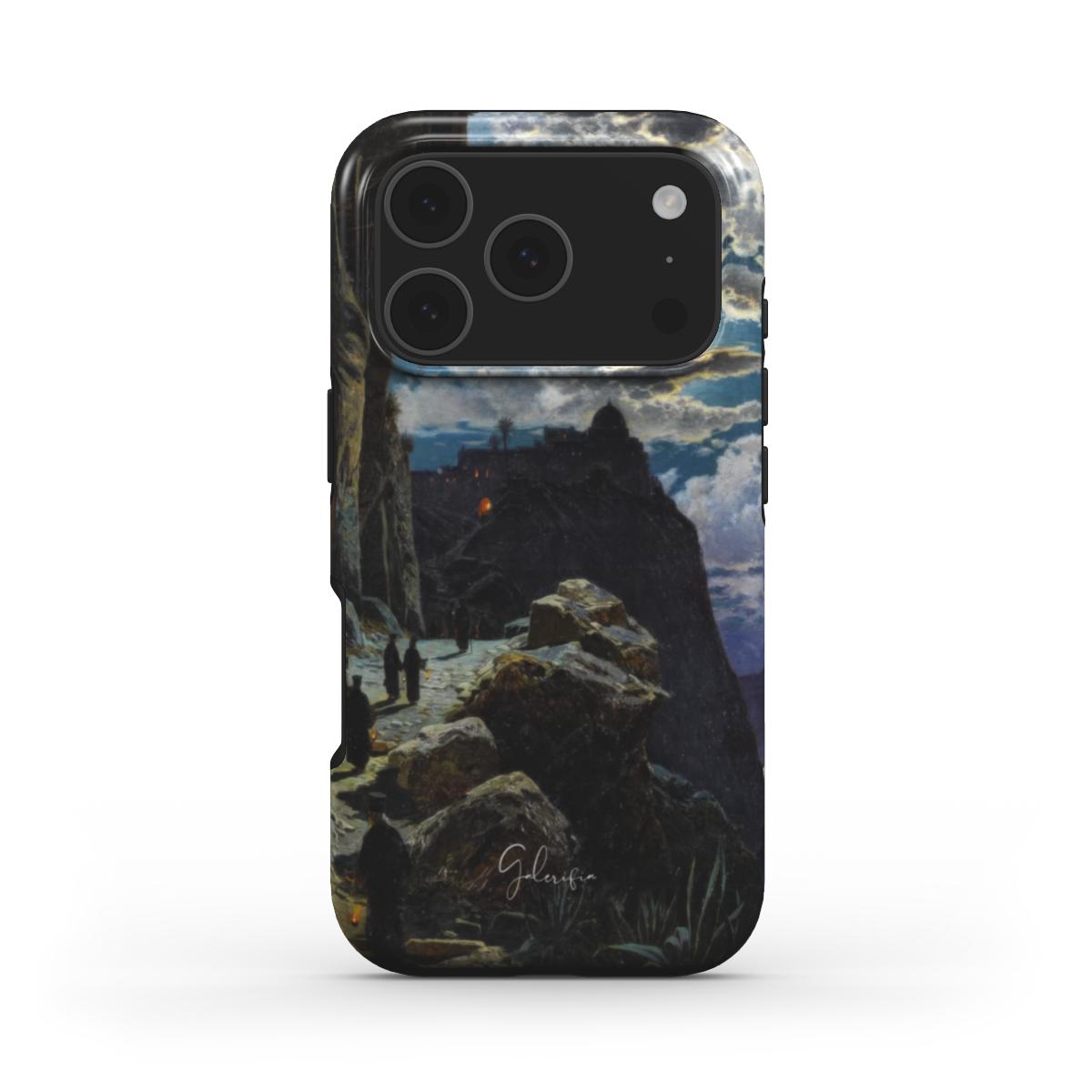 Nightly Walk of the Monks to the Mount Athos by Hermann Corrodi iPhone Case