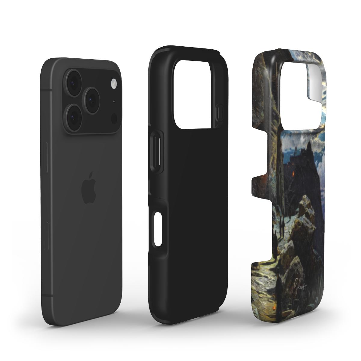 Nightly Walk of the Monks to the Mount Athos by Hermann Corrodi iPhone Case