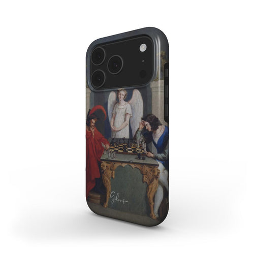 The Devil's Checkmate (1831) by Friedrich Moritz August Retzsch iPhone Case