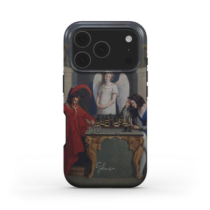 The Devil's Checkmate (1831) by Friedrich Moritz August Retzsch iPhone Case