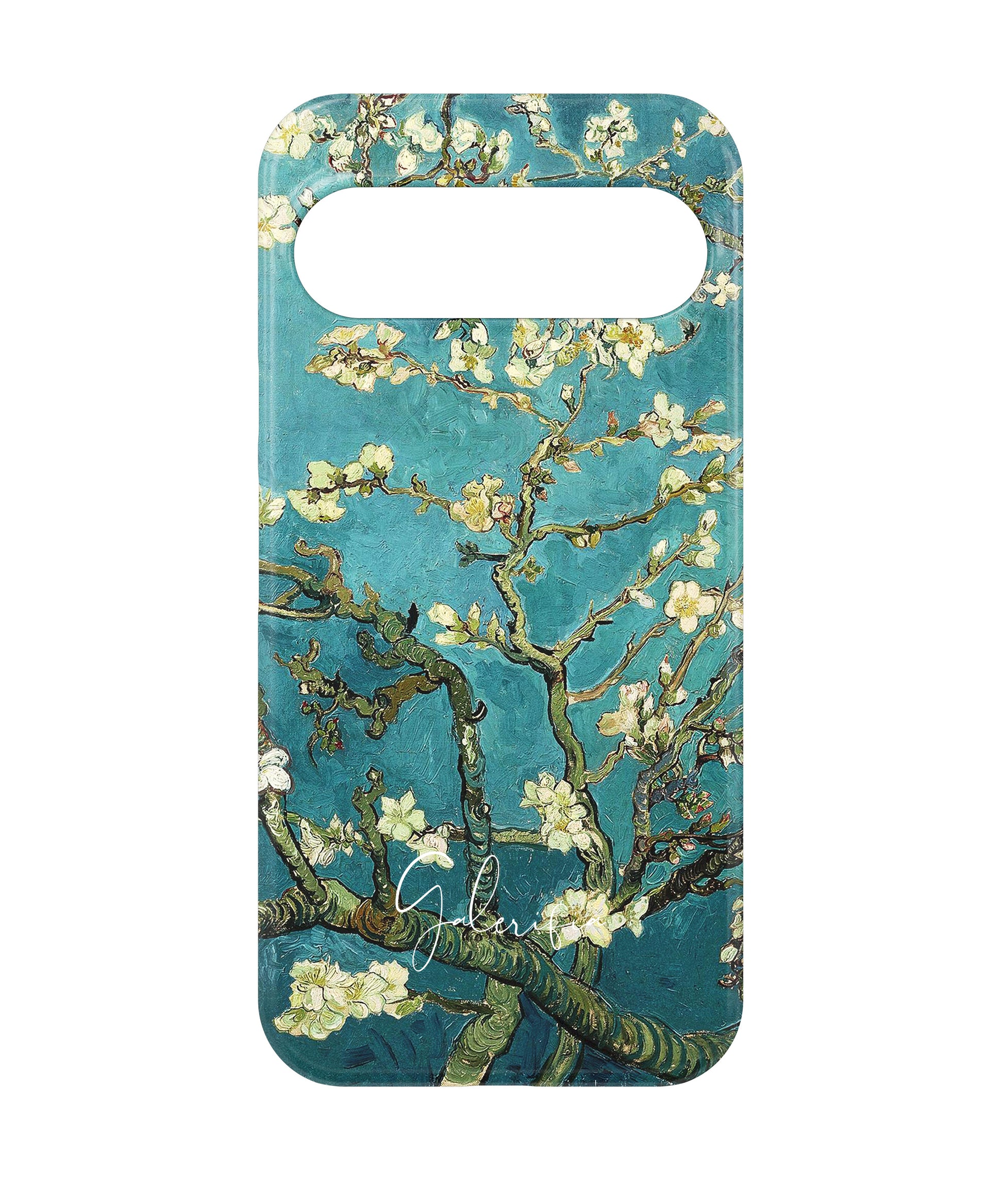 Close-up camera cutout view of Almond Blossom by Vincent van Gogh Google Pixel phone case