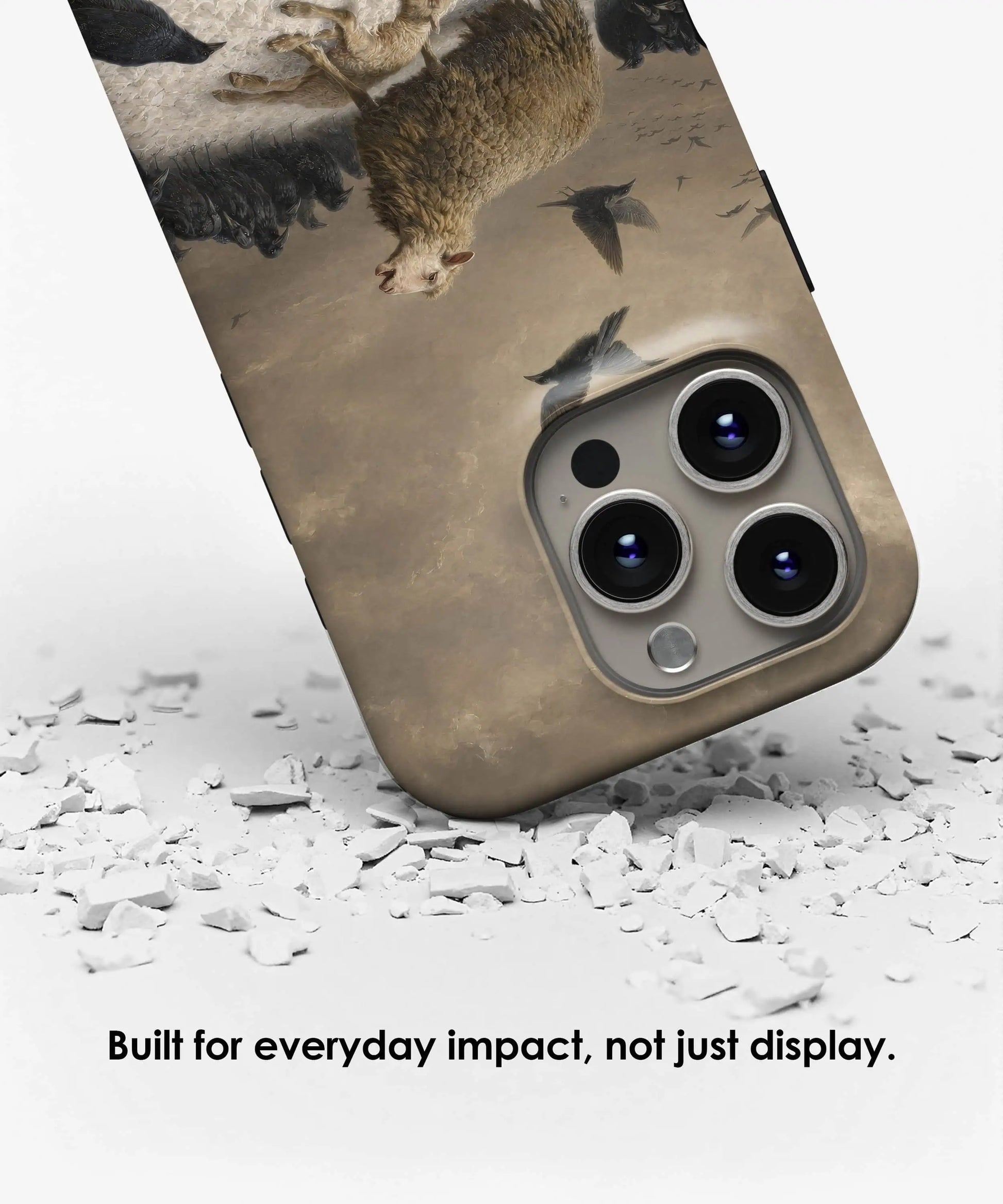 Protective tough iPhone case featuring Anguish by August Friedrich Schenck displayed with impact resistant design by Galerifia.