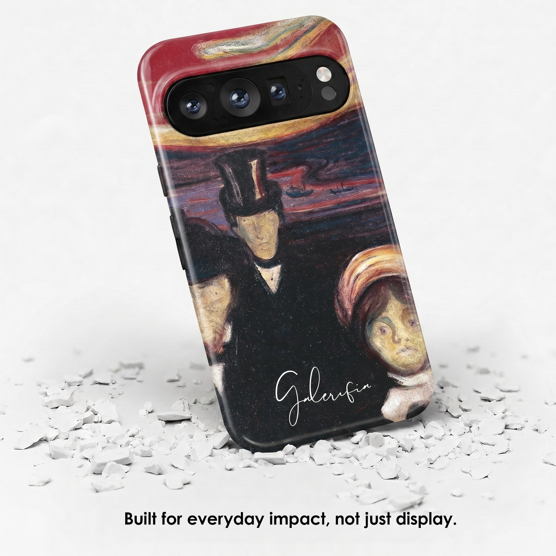 Angled view of Anxiety by Edvard Munch tough Google Pixel case