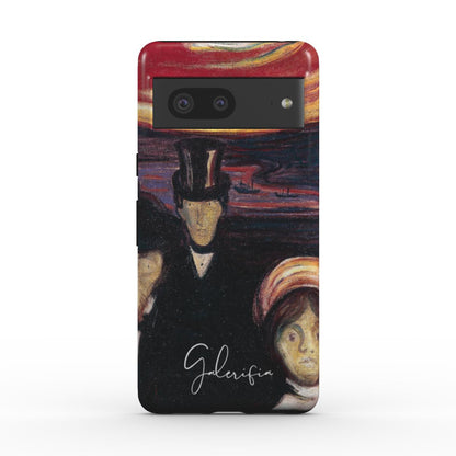Back view of Anxiety by Edvard Munch printed on a Google Pixel case