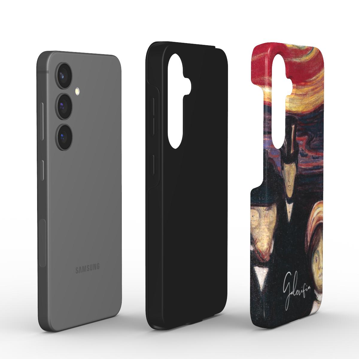 Edge detail of Anxiety by Edvard Munch Samsung Galaxy case