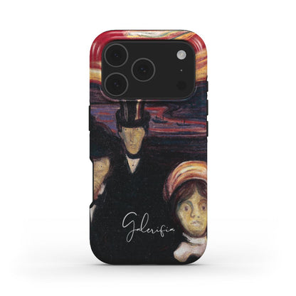 Back view of Anxiety by Edvard Munch printed on an iPhone case