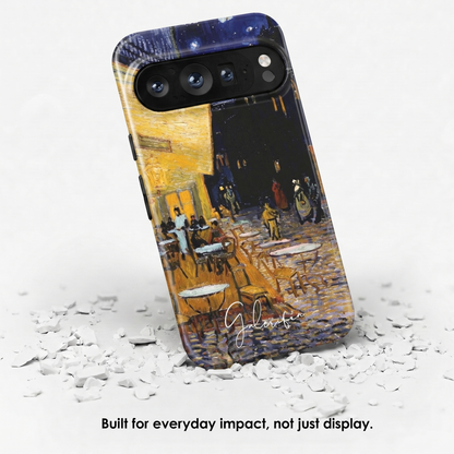 Angled view of Café Terrace at Night by Vincent van Gogh tough Google Pixel case