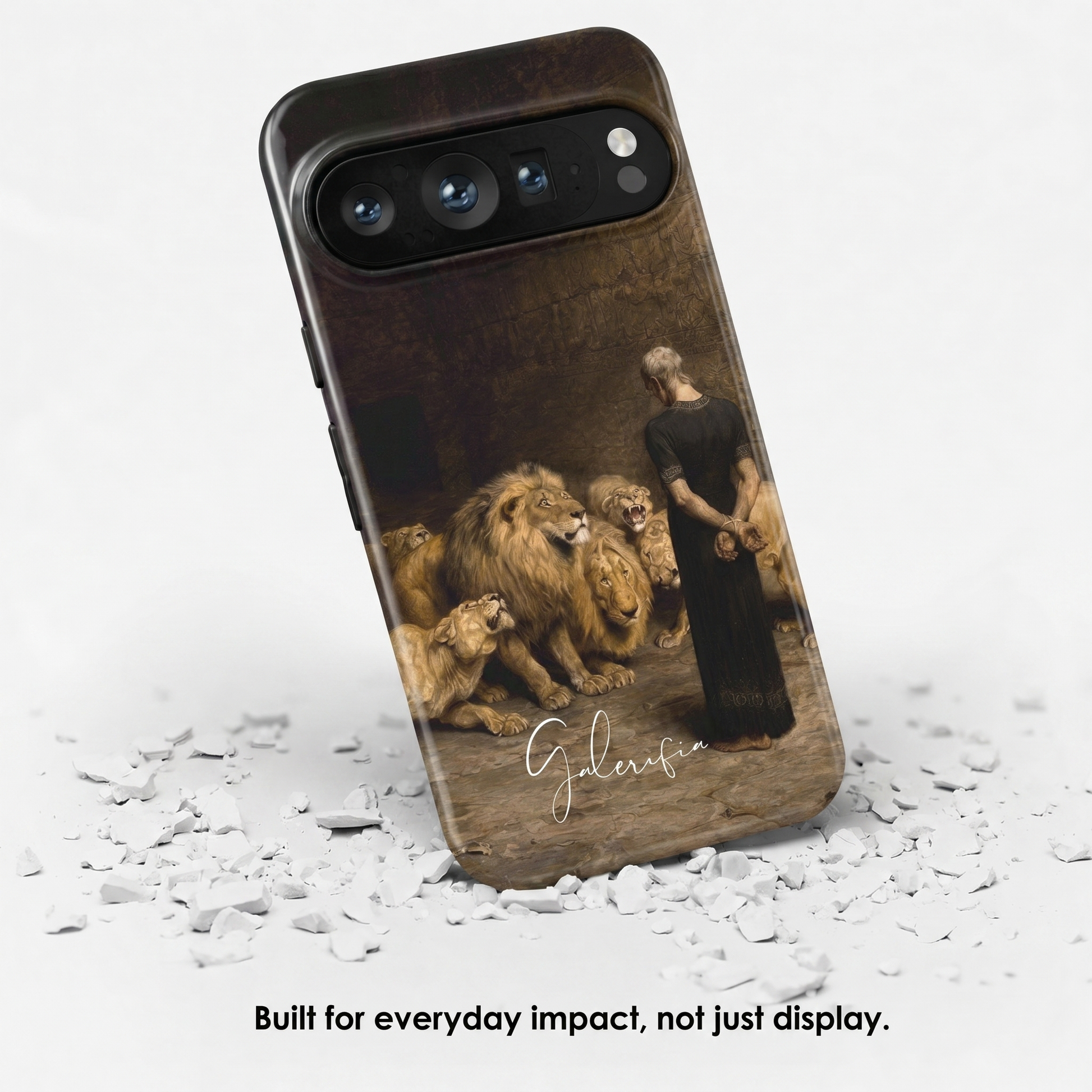 Angled view of Daniel in the Lions' Den by Briton Rivière tough Google Pixel case