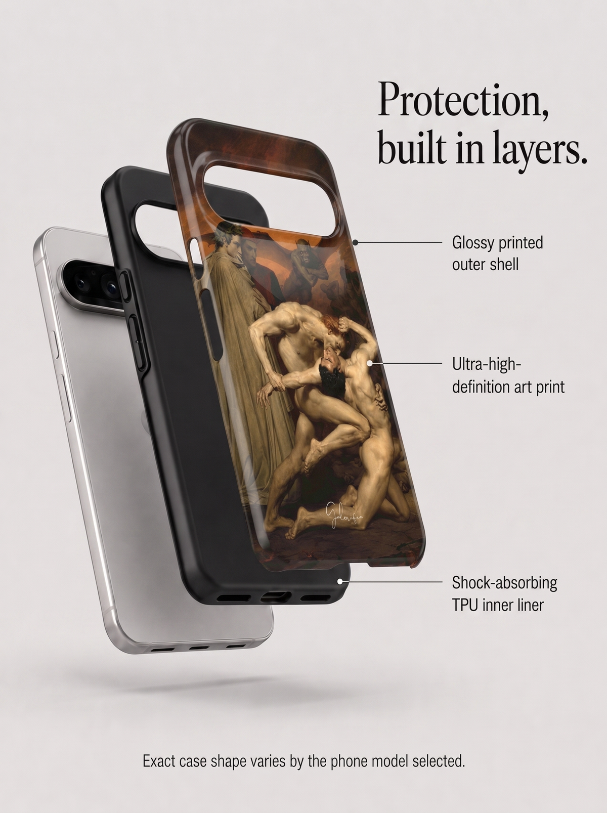 Dante and Virgil in Hell by William-Adolphe Bouguereau Google Pixel Case