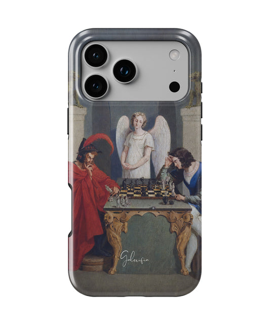The Devil's Checkmate (1831) by Friedrich Moritz August Retzsch iPhone case