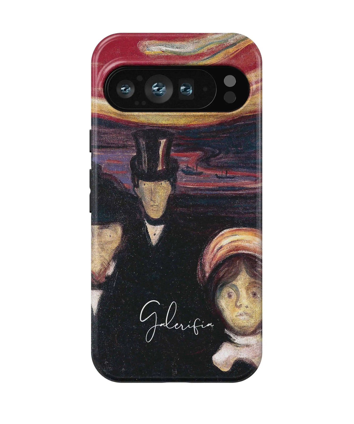 Back view of Galerifia Anxiety by Edvard Munch on a Google Pixel case
