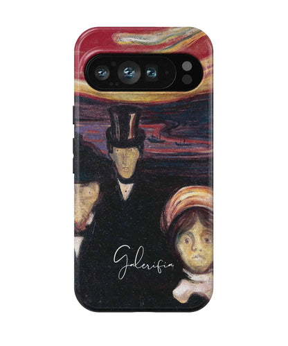 Back view of Galerifia Anxiety by Edvard Munch on a Google Pixel case