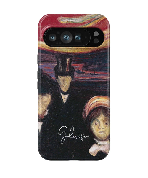 Back view of Galerifia Anxiety by Edvard Munch on a Google Pixel case