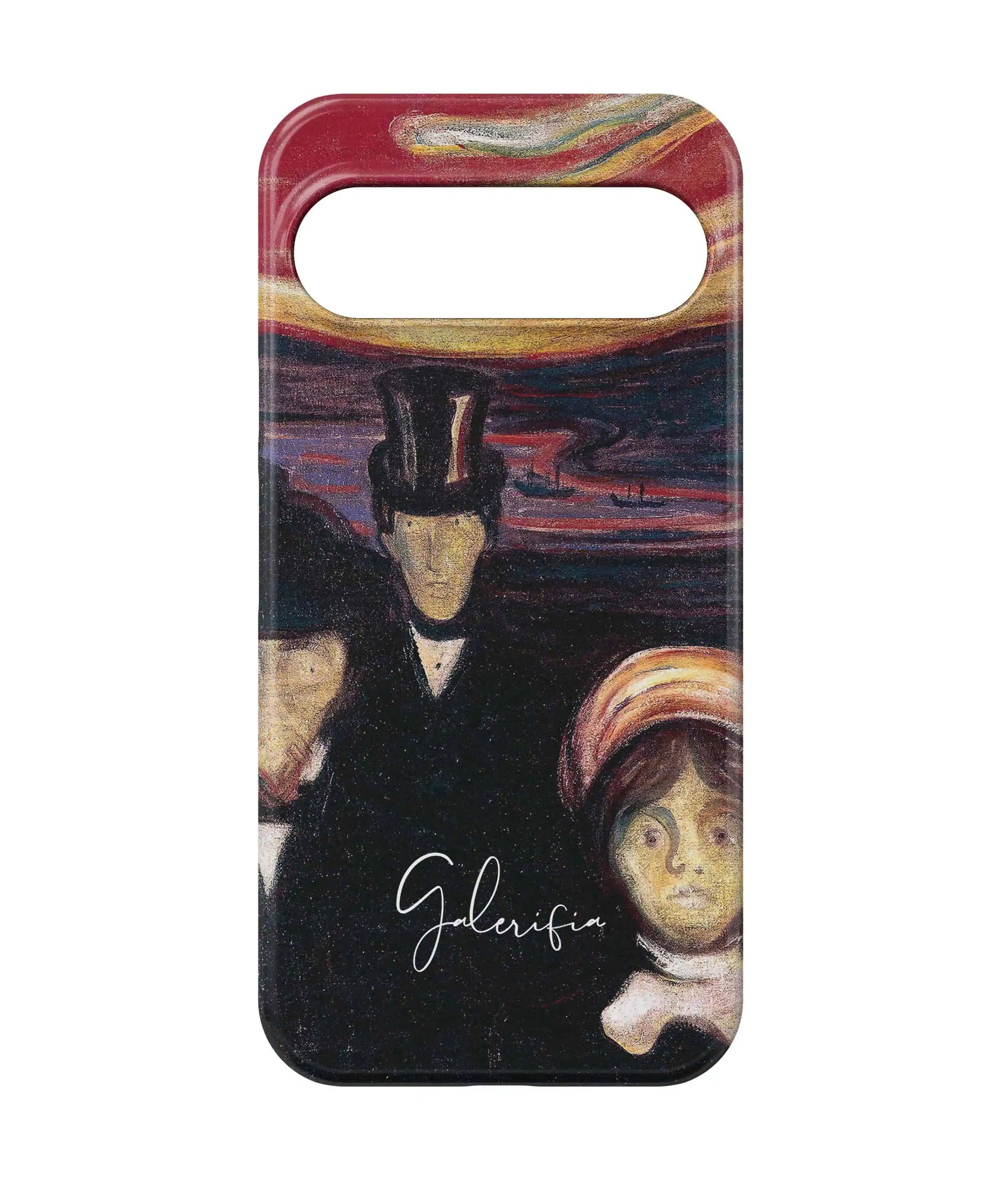 Back view without camera module showing Anxiety by Edvard Munch on a Google Pixel case