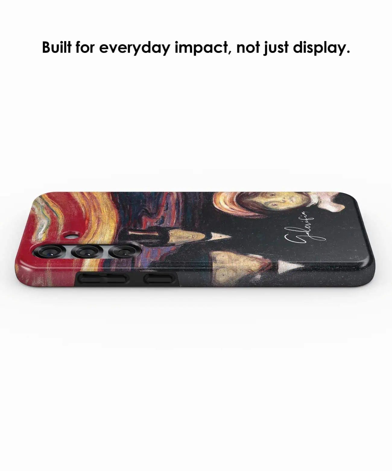 Side view of Galerifia Anxiety by Edvard Munch on a Samsung Galaxy case