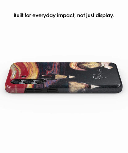 Side view of Galerifia Anxiety by Edvard Munch on a Samsung Galaxy case