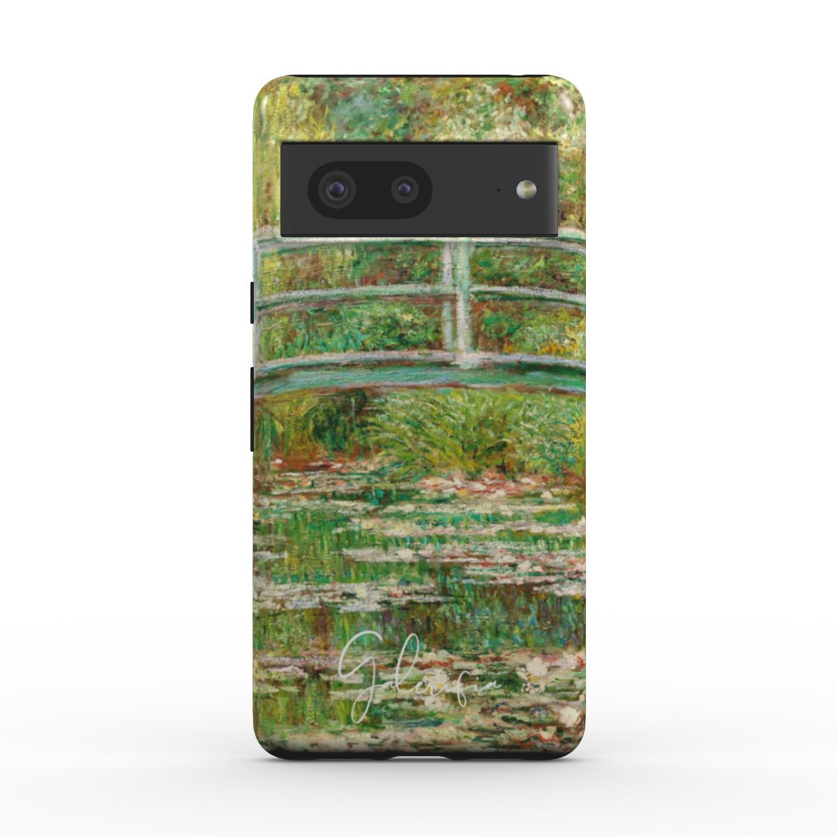 Back view of Galerifia Bridge over the Lily Pond by Claude Monet printed on a Google Pixel phone case