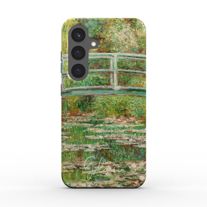 Back view of Galerifia Bridge over the Lily Pond by Claude Monet printed on a Samsung Galaxy phone case