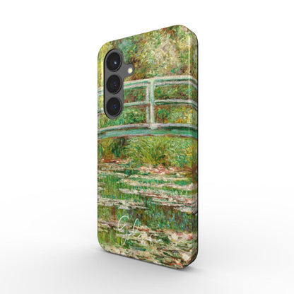 Side profile of Galerifia Bridge over the Lily Pond Claude Monet Samsung Galaxy phone cover showing protective edges