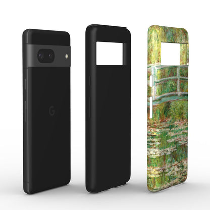 Edge detail of Galerifia art Google Pixel case featuring Bridge over the Lily Pond by Claude Monet