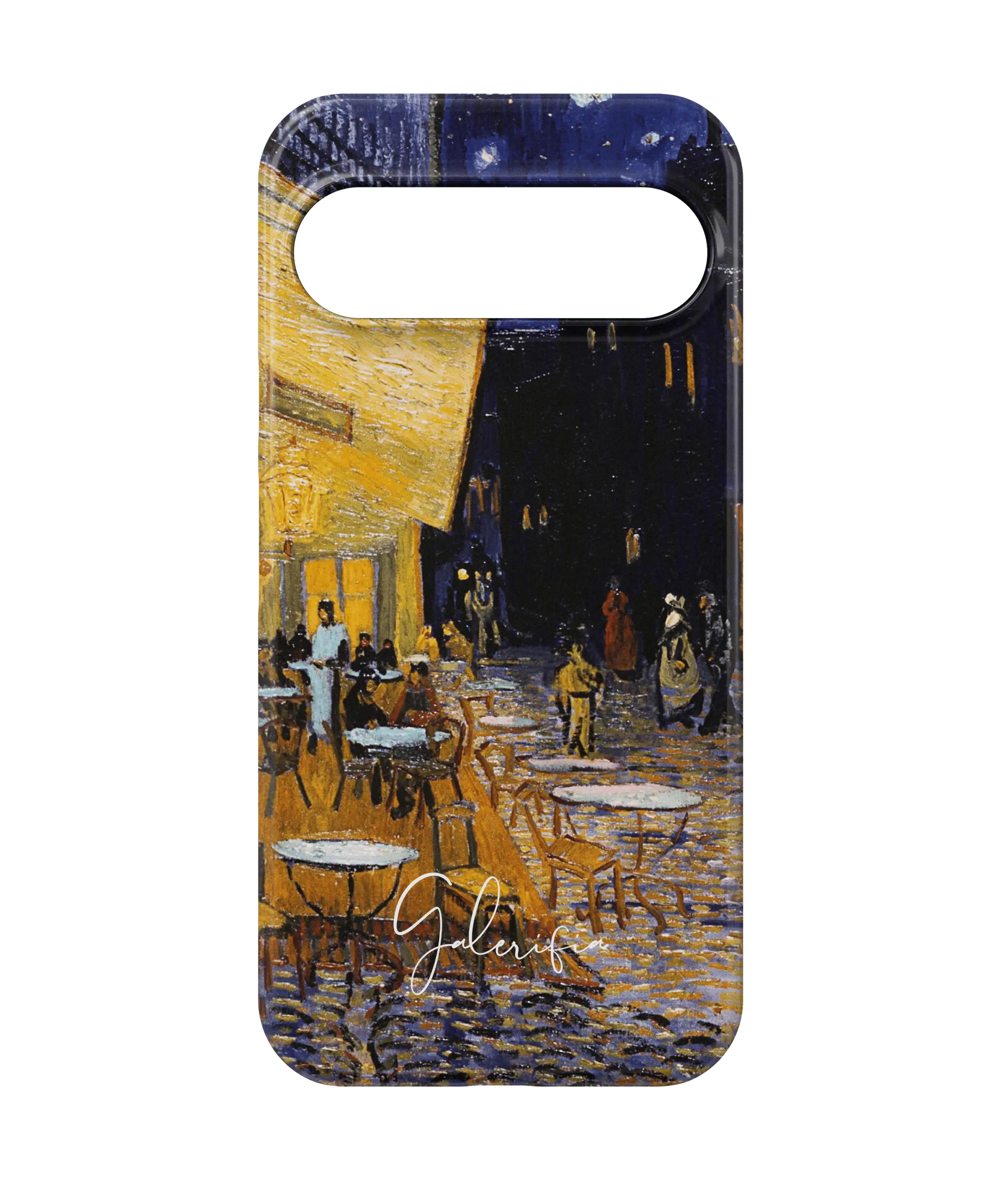 Back view of Galerifia Café Terrace at Night by Vincent van Gogh printed on a Google Pixel 9 Pro phone case