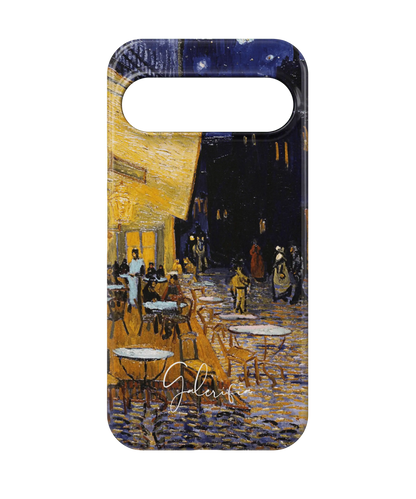Back view of Galerifia Café Terrace at Night by Vincent van Gogh printed on a Google Pixel 9 Pro phone case