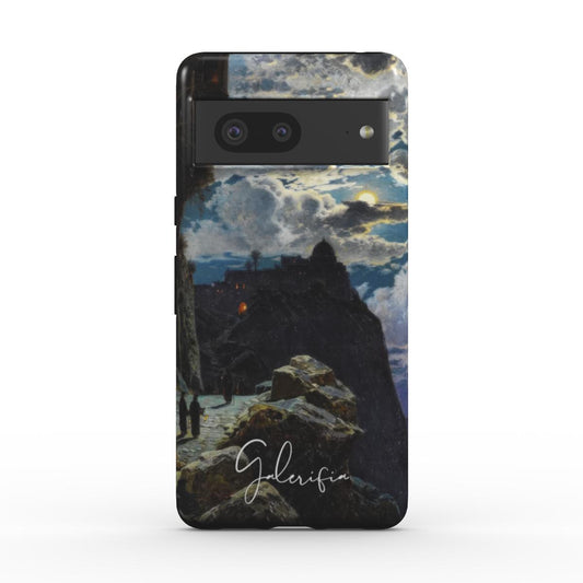 Back view of Galerifia Nightly Walk of the Monks to the Mount Athos by Hermann Corrodi printed on a Google Pixel phone case