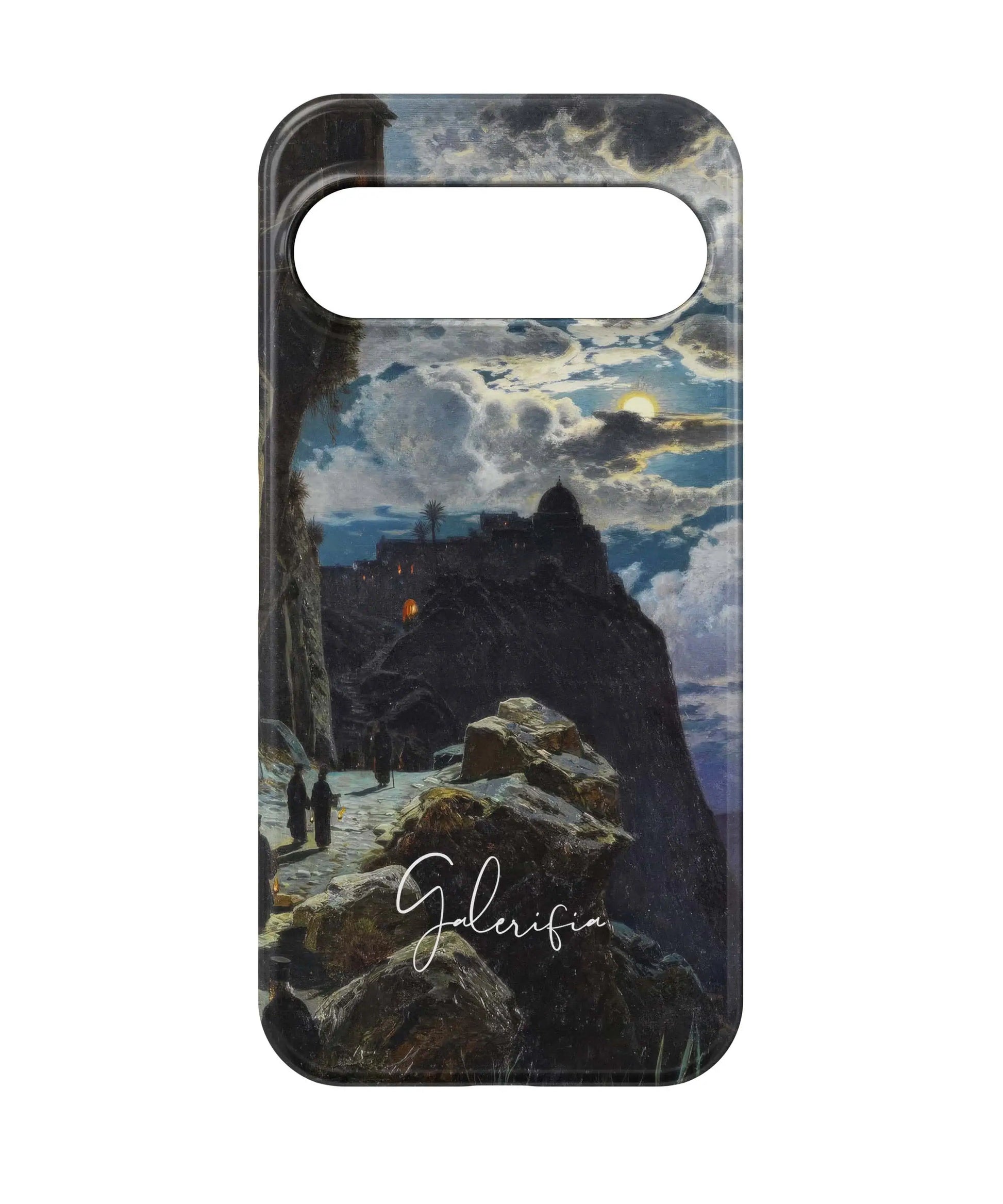 Back view of Galerifia Nightly Walk of the Monks to the Mount Athos by Hermann Corrodi printed on a Google Pixel phone case
