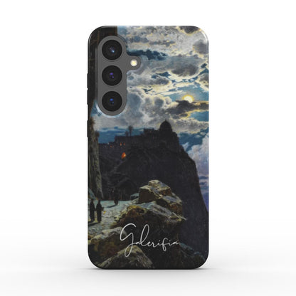 Back view of Galerifia Nightly Walk of the Monks to the Mount Athos by Hermann Corrodi printed on a Samsung Galaxy phone case