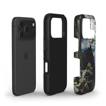 Edge detail of Galerifia art iPhone case featuring Nightly Walk of the Monks to the Mount Athos by Hermann Corrodi