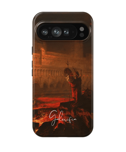 Galerifia Pandemonium by John Martin displayed on a Google Pixel phone case with camera cutout visible