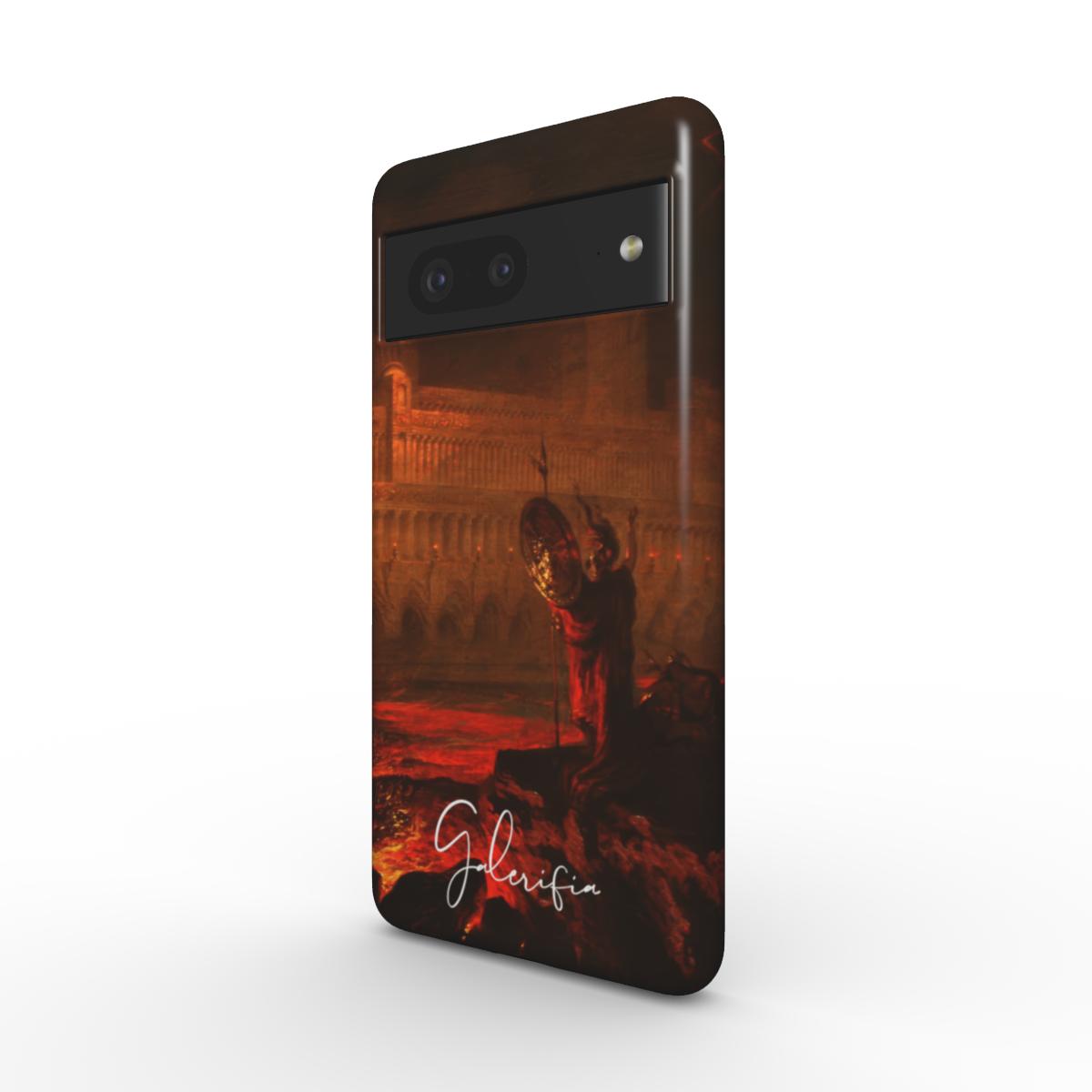 Side profile of Galerifia Pandemonium John Martin Google Pixel phone cover showing protective edges