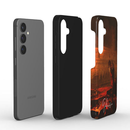 Edge detail of Galerifia art Samsung Galaxy case featuring Pandemonium by John Martin