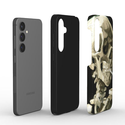Edge detail of Galerifia art Samsung Galaxy case featuring Skull of a Skeleton with Burning Cigarette by Vincent van Gogh