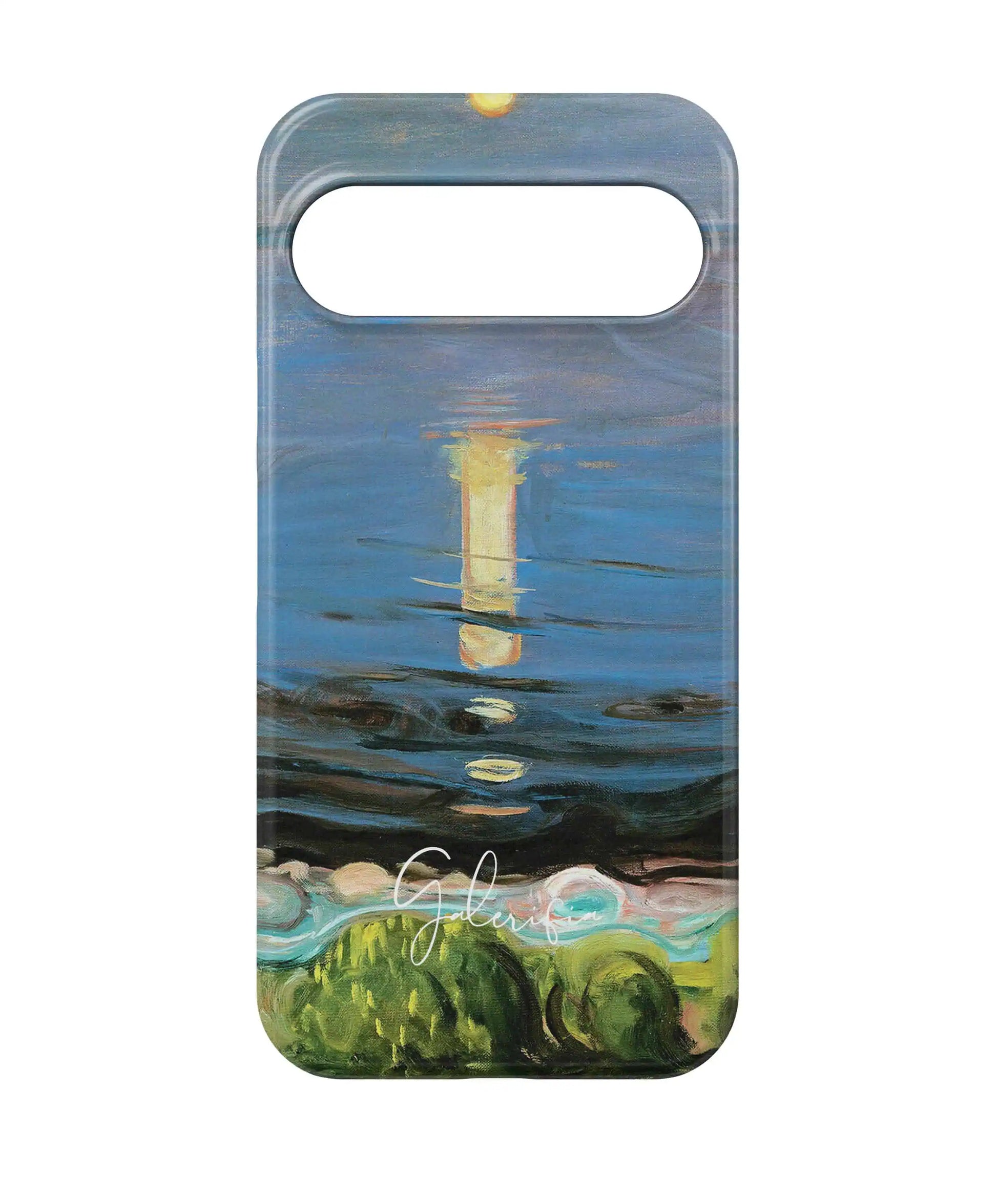 Back view without camera module showing Summer Night on the Beach by Edvard Munch on a Google Pixel case