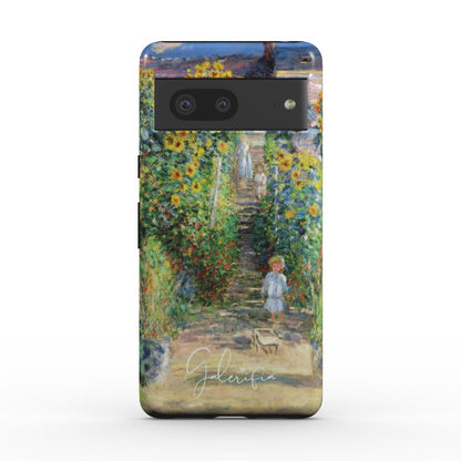 Back view of Galerifia The Artist’s Garden at Vétheuil by Claude Monet printed on a Google Pixel phone case