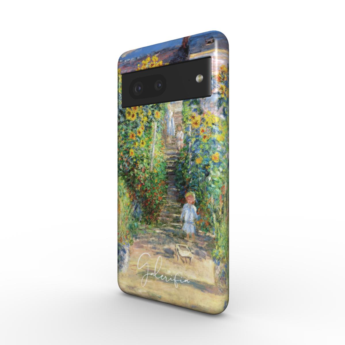 Side profile of Galerifia The Artist’s Garden at Vétheuil Claude Monet Google Pixel phone cover showing protective edges