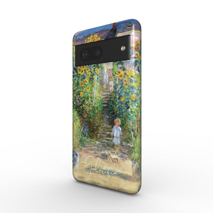 Side profile of Galerifia The Artist’s Garden at Vétheuil Claude Monet Google Pixel phone cover showing protective edges