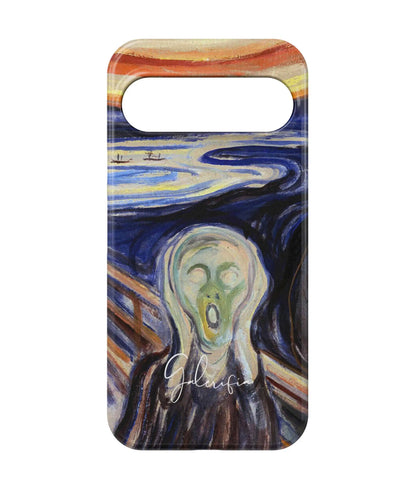 Back view without camera module showing The Scream by Edvard Munch on a Google Pixel case
