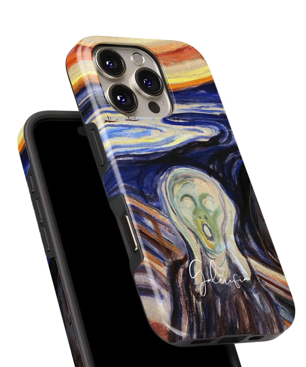 Corner protection detail on Galerifia The Scream Edvard Munch iPhone case