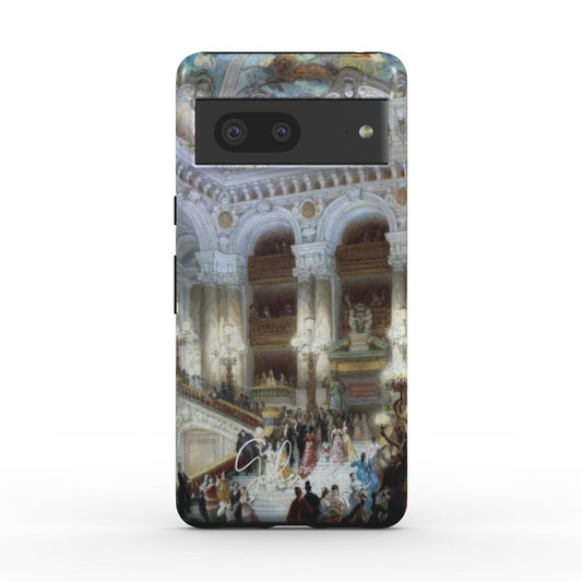 Back view of Galerifia The Staircase of the Opera by Louis Béroud printed on a Google Pixel phone case