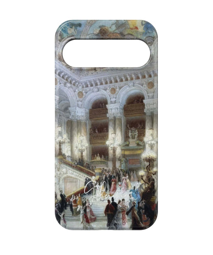 Back view of Galerifia The Staircase of the Opera by Louis Béroud printed on a Google Pixel phone case