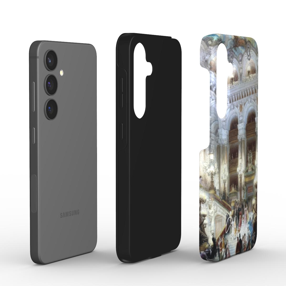 Edge detail of Galerifia art Samsung Galaxy case featuring The Staircase of the Opera by Louis Béroud