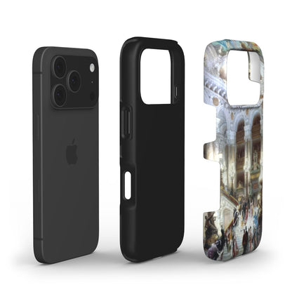 Edge detail of Galerifia art iPhone case featuring The Staircase of the Opera by Louis Béroud