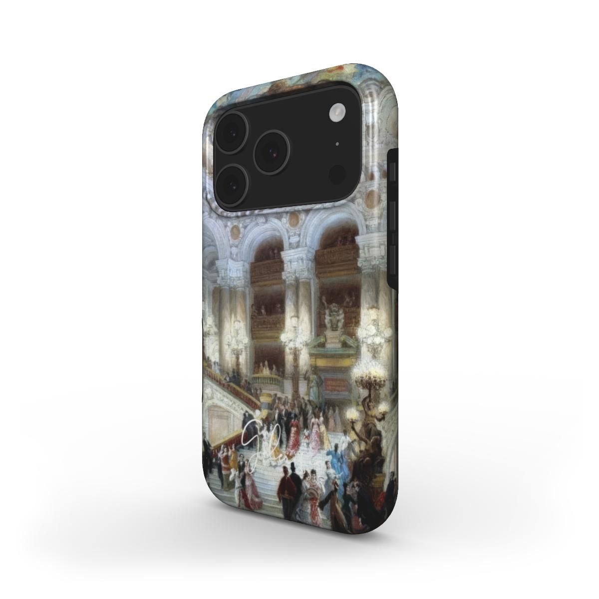 Side profile of Galerifia The Staircase of the Opera Louis Béroud iPhone phone cover showing protective edges